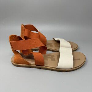 Sorel Ella II Sandal Women's Size 7 Desert Sun Chalk Leather Elastic